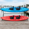 Freestanding Kayak Storage Rack for 2 Kayaks with 6 Lockable Wheels-Black