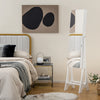 Freestanding Mirror Jewelry Cabinet with Full Length Frameless Mirror-White