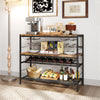 104 CM Wine Rack with 4 Glass Holders-Rustic Brown