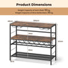 104 CM Wine Rack with 4 Glass Holders-Rustic Brown