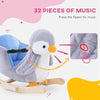 HOMCOM Children Kids Animal Rocking Horse Penguin Plush Musical Button 32 Songs Kid Rocker for 18+ Months