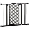 PawHut 74-105cm Pet Safety Gate Stair Barrier, with Auto Close, Double Locking - Black