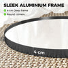 HOMCOM Round Wall Mirror 61 cm, Wall Mounted Bathroom Mirror with Tempered Safety Glass and Aluminium Alloy Frame, Black