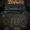 HOMCOM Electric Fireplace Stove Heater with LED Fire Flame Effect, Double Door, Freestanding & Portable with Overheat Protection, 1000W/2000W, Black