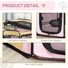 PawHut Fabric Pet Whelping Box Dog Cat Puppy Playpen Rabbit Guinea Pig Play Pen in Pink With Carry Bag Small Dia 90 x 41Hcm
