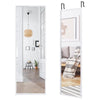 Full Length Wall-Mounted Mirror with Height Adjusting Hooks-White
