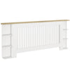 HOMCOM Radiator Cover with Open Storage Shelves, Vertical Slatted Cabinet Shelf Heater Cover for Living Room, Hallway, Extra Large, White (H: 83 / W: 191 / D: 19 cm)