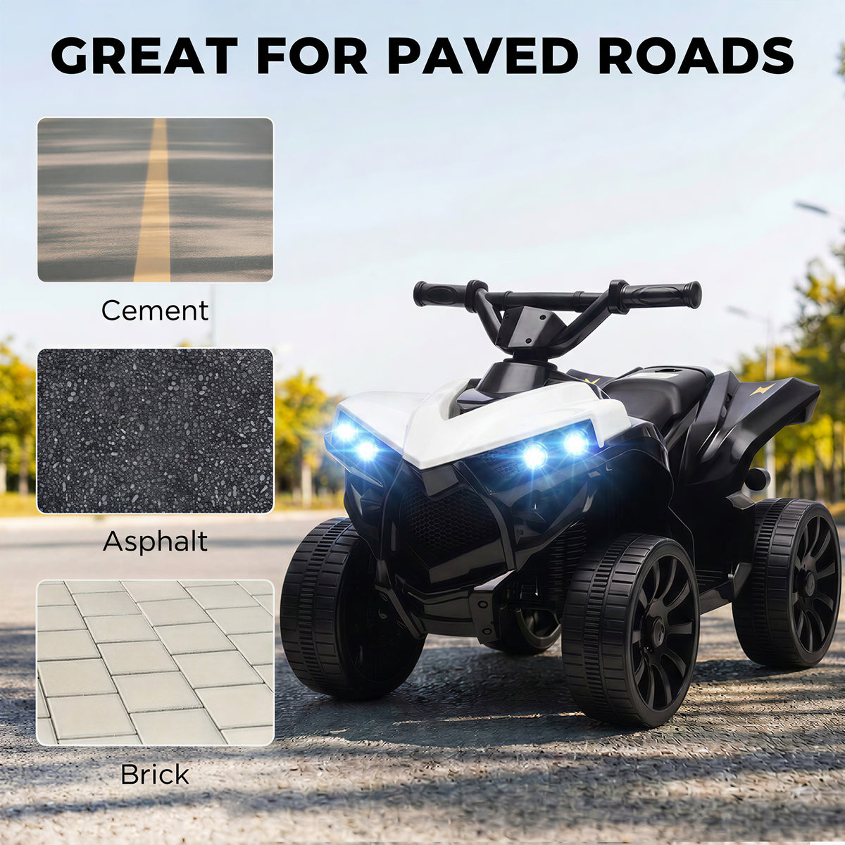 AIYAPLAY 6V Kids ATV in White