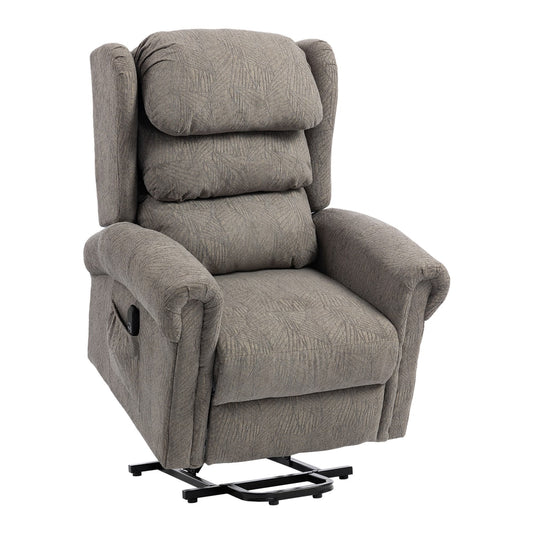 HOMCOM Velvet-Feel Electric Riser Recliner Chair, Power Lift Recliner Chair for Elderly with Remote Control, Dark Grey