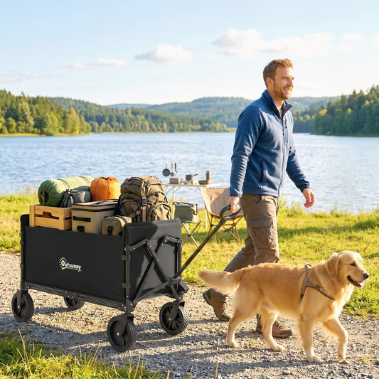 Outsunny 180L Festival Trolley on Wheels in Black