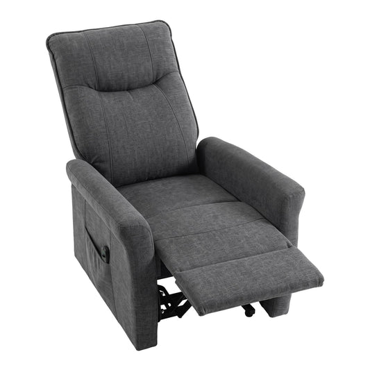 HOMCOM Power Lift Chair, Chenille Rise and Recliner Armchair with Pocket Spring, Footrest, Remote for Living Room, Dark Grey