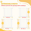 PawHut Dog Gate Pet Safety Gate Stair Barrier Pressure Fit Adjustable 76-82/86-97/101-107 cm, White