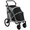 PawHut Dog Stroller, Easy Folding Pet Stroller for Small and Medium Dogs with Shock Absorption, Maximum Load 20 kg, Grey