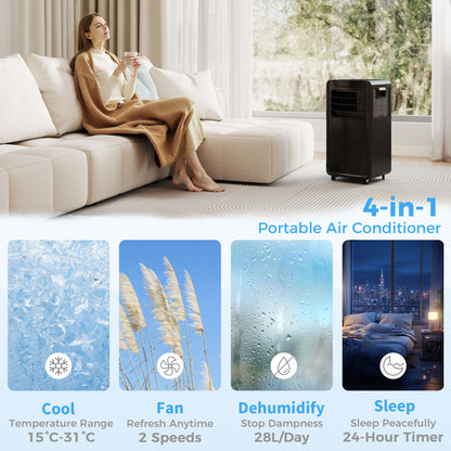 HOMCOM Air Conditioning Unit 10000 BTU in Black