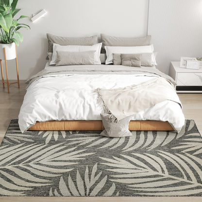 HOMCOM UV Resistant Indoor & Outdoor Area Rug in Grey