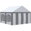 Outsunny 4m x 4m Marquee Gazebo with Sides, Level 6 Wind Protection & Waterproof, Light Grey