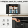 HOMCOM Metal Storage Cabinet with Lock and Adjustable Shelves - Black
