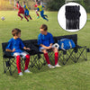Outsunny 6 Seater Folding Camping Chair with Cup Holder & Carry Bag - Black