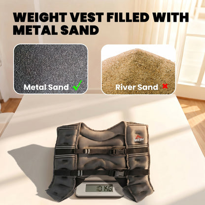 HOMCOM 10KG Weighted Vest, Running Weight Vest with Adjustable Strap, Convenient Pocket and Reflective Strips for Men and Women
