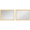 HOMCOM Wall Bathroom Mirror, 30 x 40 cm Wall-Mounted Mirror for Living Room, Bedroom, Hallway, Set of 2, Natural