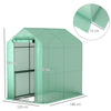 Outsunny 120 x 186cm Walk-In Greenhouse, with Shelves - Green