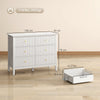 HOMCOM Fluted Dresser, 6 Drawer Chest of Drawers for Bedroom, Living Room, Hallway, Closet, White
