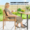 Outsunny Wooden Garden Dining Chair, Outdoor Chair Garden Armchair with Curved Seat and Wide Armrests, Natural Wood Finish