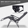 Outsunny 3pcs Folding Zero Gravity Chairs Sun Lounger Table Set w/ Cup Holders Reclining Garden Yard Pool, Light Grey