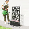 Outsunny Outdoor Metal Planter, with Back Trellis - Black