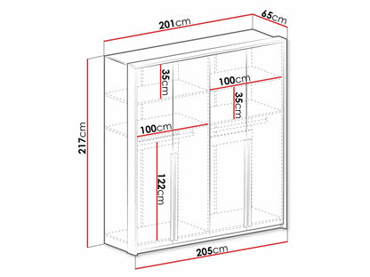 Genua Four Hinged Door Wardrobe