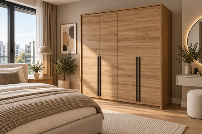 Genua Four Hinged Door Wardrobe in Oak Wild