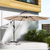 Outsunny 3 m Cantilever Parasol with Protective Cover and Wind Ropes, Banana Parasol with Crank Handle, Khaki