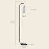 HOMCOM Floor Lamp for Living Room with Glass Lampshade, Modern Standing Lamp with Foot Switch for Bedroom, Bulb not Included, Black