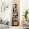 HOMCOM Corner Bookcase, 5-Tier Floor Standing Bookshelf, Shelving Unit for Living Room, Study, Bedroom, Black