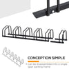 HOMCOM Bike Stand Parking Rack Floor or Wall Mount Bicycle Cycle Storage Locking Stand 179L x 33W x 27H (6 Racks, Black)
