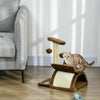 PawHut Cat Tree, Cat Tower for Kittens with Rotatable Top Bar, Sisal Scratching Post, Tunnel, Dangling Balls - Brown