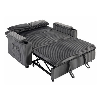 HOMCOM 2 Seater Sofa Bed in Dark Grey