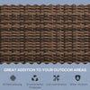 Outsunny All Weather Wicker Garden Loveseat, 2 Seater Poly Rattan Garden Bench, Outdoor Seating Bench Brown