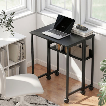 HOMCOM 63 cm Drop Leaf Writing Work Desk - Black