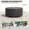 Outsunny Round Garden Furniture Cover, Waterproof Garden Table Cover, 420D Heavy Duty Oxford for Outdoor, Dia.214 x 70 cm, Black