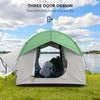 Outsunny SUV Car Tent for Camping, Waterproof PU2000mm, 5 Man Tailgate Tent, 2.4 x 2.1 m, Grey and  Green