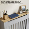 HOMCOM Heater Cover, Radiator Cover Slatted Painted MDF Lined Grill Grey, 78L x 19W x 81H cm