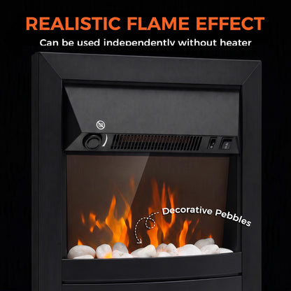 HOMCOM Electric Fireplace Stove Freestanding/Inset in Black