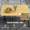 Outsunny Outdoor Garden Coffee Table, Garden Table with Slatted Wood Plastic Composite Top and Metal Frame, Brown