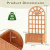 Wooden Raised Garden Bed with Trellis 121cm Outdoor Planter Box Privacy Screen-Brown