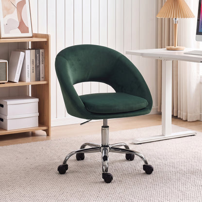 HOMCOM Velvet Desk Chair in Dark Green