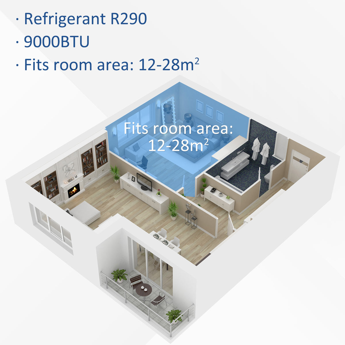 HOMCOM 9000 BTU Portable Air Conditioner in White