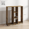 HOMCOM Open Wardrobe Double Mobile Storage Shelves Organizer W/6 Wheels-Rustic Brown