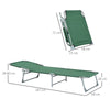 Outsunny Reclining Sun Lounger Chair Folding Camping Bed with 4-Position Adjustable Backrest, for Travel Indoor Outdoor Office Fishing, Green