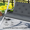 Outsunny 3 Seater Bench Cushion, Garden Chair Cushion with Back and Ties for Indoor and Outdoor Use, 98 x 150 cm, Dark Grey
